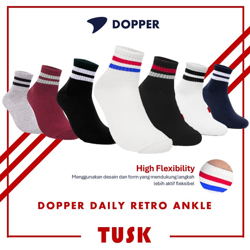 Dopper Daily Retro Ankle Casual Socks - Vintage Retro Anti-Odor Daily Ankle Short Socks