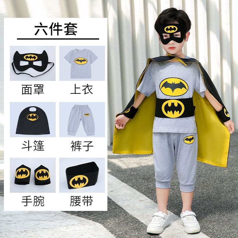 CH~Batman Short-Sleeve Children's Day Performance Costume Boys' Summer Outfit American Team Ultraman