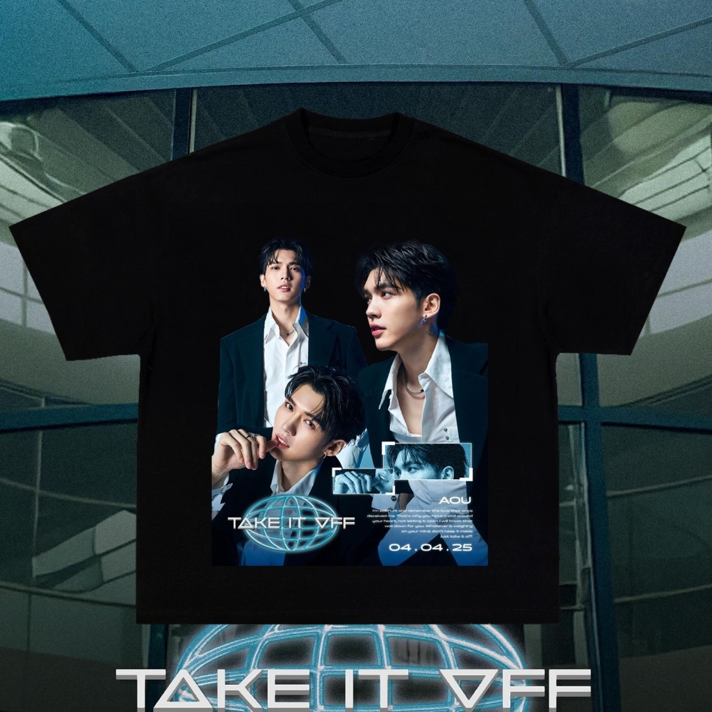 เสื้อยืดลาย SANTA/JOONG/POND/AOU JASPER TAKE IT OFF แขนสั้นคอกลม เหมาะใส่ออกเที่ยวพบปะเพื่อนแฟนคลับ