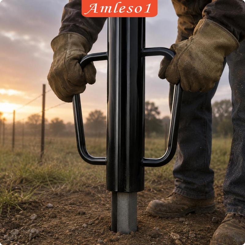 [Amleso1] รั้วโพสต์ไดร์เวอร์ Stand-Alone Heavy-Duty Fence Post Driver การก่อสร้างเหล็ก