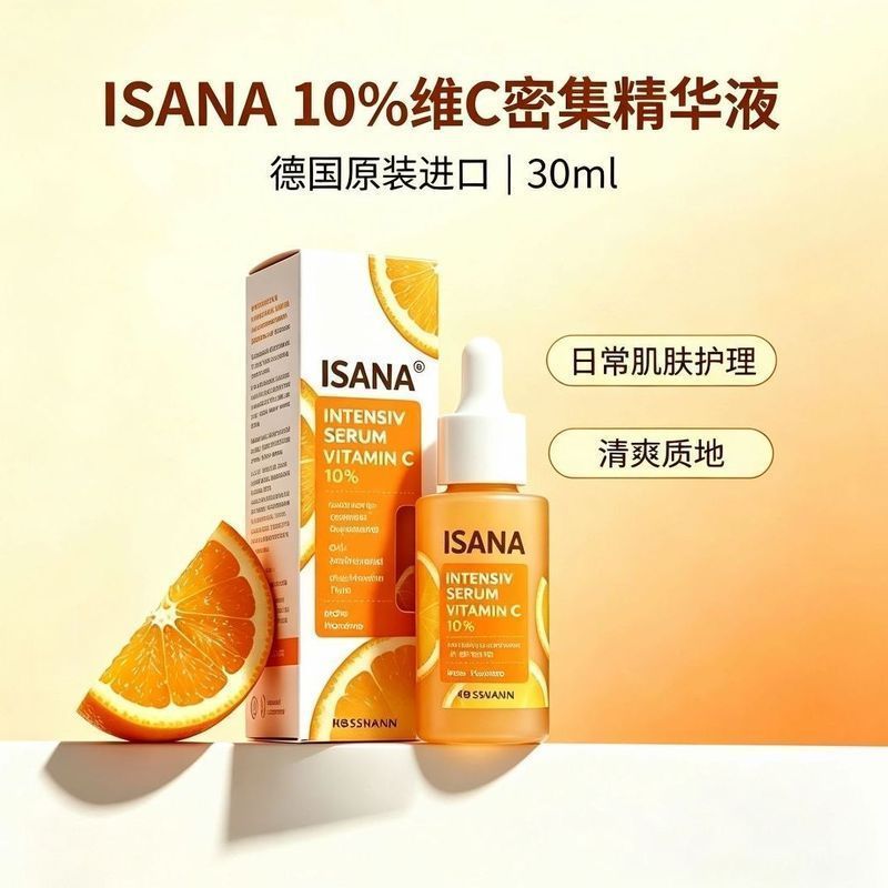 German ISANA10% Vitamin C Intensive Essence โลชั่นบํารุงผิวนําเข้าดั้งเดิม 30ml9.9