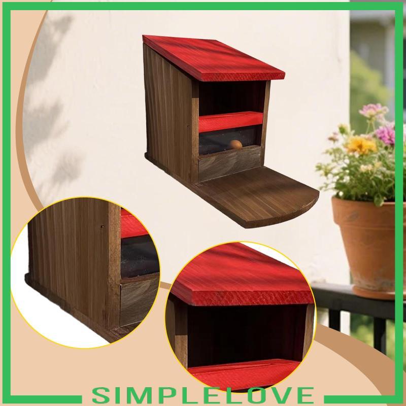 [Simple] Squirrel Feeder Outdoor Squirrel Feeding Station Pet Feeder กล่องอาหารพร้อมฝาปิดยกไม้เนื้อแ