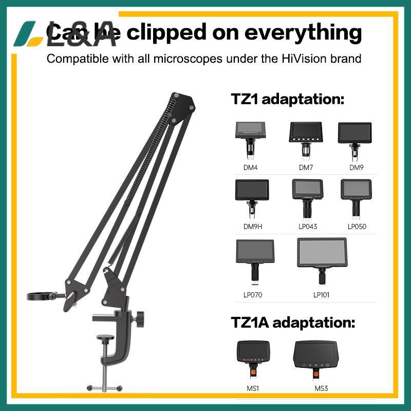 L&A กล้องจุลทรรศน์แบบยืดหยุ่นขาตั้งกล้องจุลทรรศน์โลหะแบบปรับได้ Mountpatible พร้อม DM4 DM7 DM9 MS1 M
