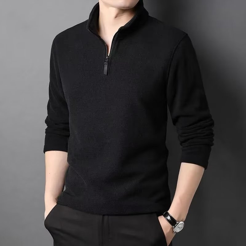 Trail Echo เสื้อกันหนาวผู้ชายคอปกสูงซิปอุ่น Bottoming เสื้อแฟชั่น Casual Top