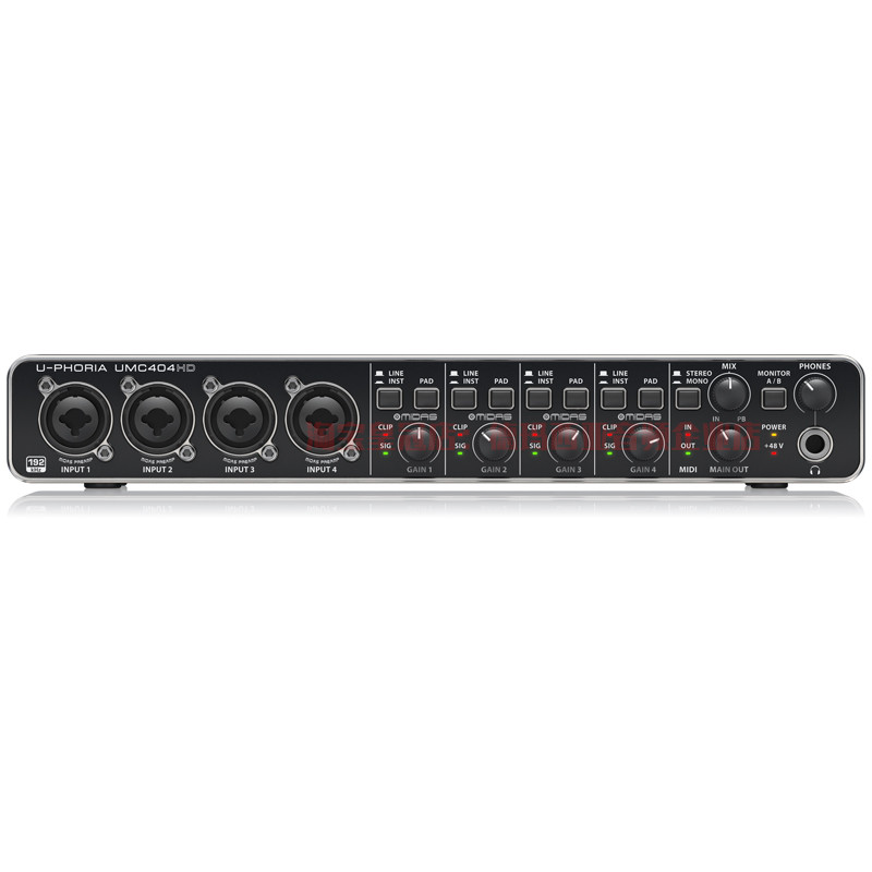 BEHRINGER/BEHRINGER UMC404HD การ์ดเสียงภายนอก USB เดสก์ท็อปโน้ตบุ๊คโทรศัพท์มือถือร้องเพลงสด