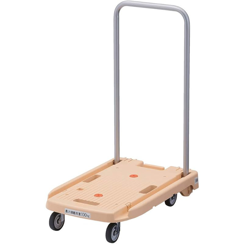 TRUSCO Resin Cart Komawari-kun Silent G Wheels 600×390 Orange MP-6039N2-OR Folding Lightweight Quiet