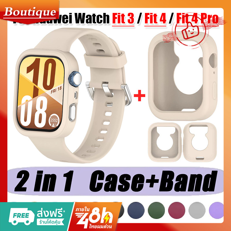 ซิลิโคนสายคล้องคอ Huawei Watch Fit 4 / Huawei Watch Fit 4 Pro สมาร์ทนาฬิกากันชนหน้าจออุปกรณ์เสริมเทป Huawei Fit 3