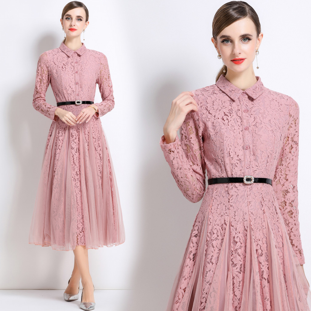 20258 New Elegant Mesh Lace dress