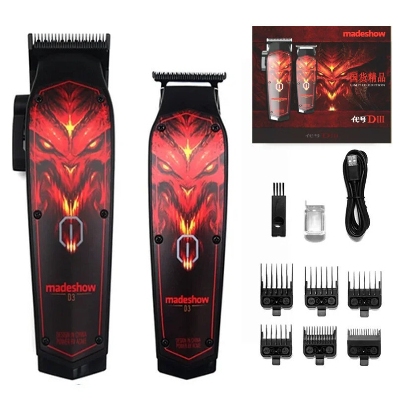ใหม่ Madeshow D3 Professional Hair Clipper & Hair Detailer/Trimmer 7200Rpm Low NoiseTH99 J5GM