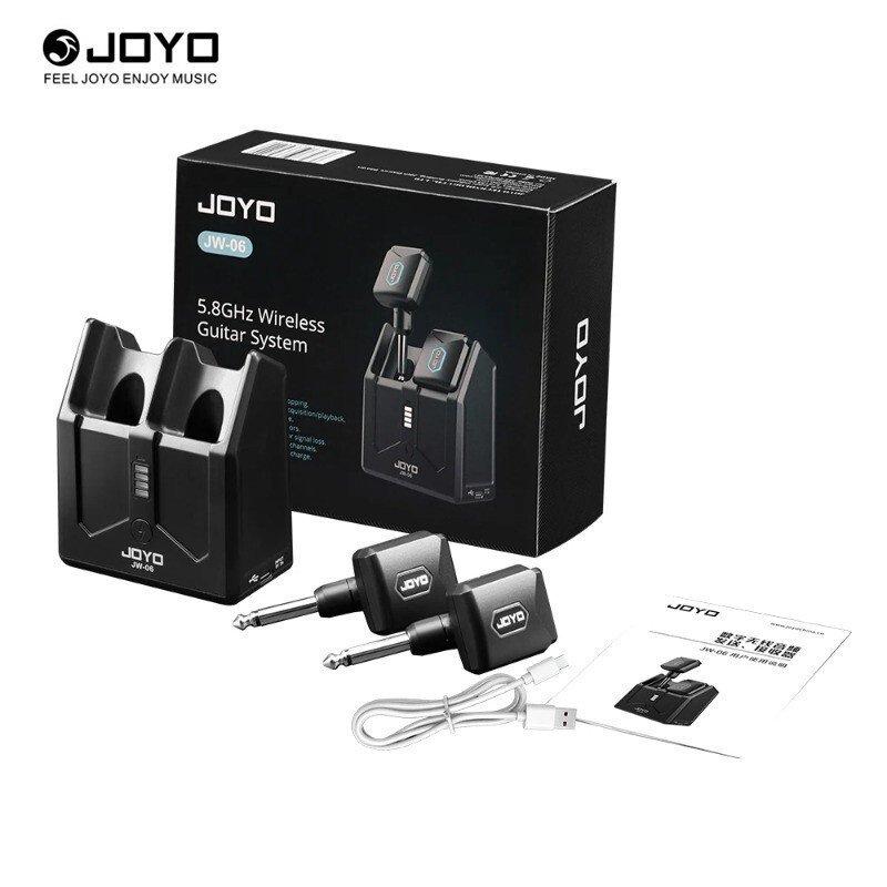 JOYO JW06 ระบบกีตาร์ 5.8GHz Digital Guitar Transtter และตัวรับสัญญาณพร้อมเคสชาร์จแบบพกพาHT99 HYWI