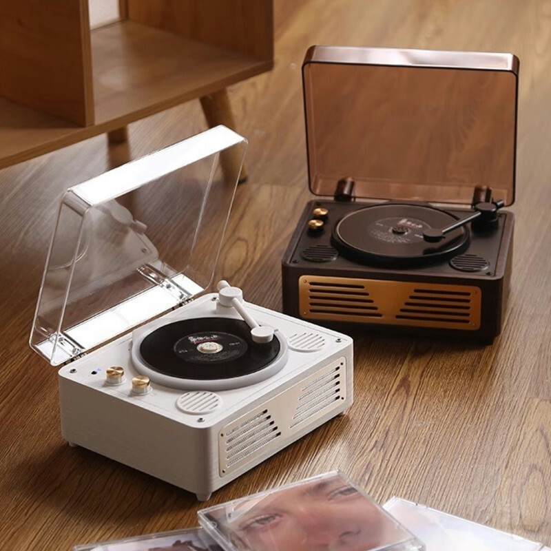 Time Retro CD Player CD อัลบั้มฟังเครื่องเล่นบลูทูธลําโพงเสียงแบบบูรณาการของขวัญวันเกิดนักเรียนHT99 