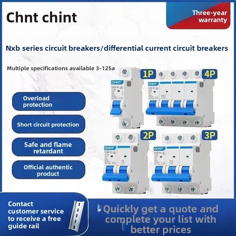 Chint Circuit Breaker Chint Air Switch High Power Switch Automatic Main Switch Household Three-Phase