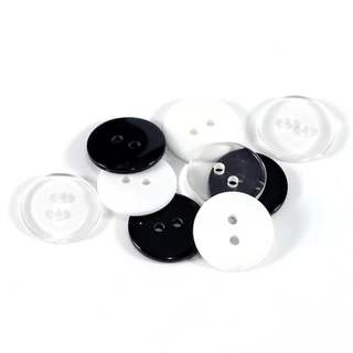 กระดุมเสื้อ 2 รู ดีไซน์คลาสสิก(10ชิ้น/แพ็ค)2-hole shirt buttons, classic design (10 pieces/pack)