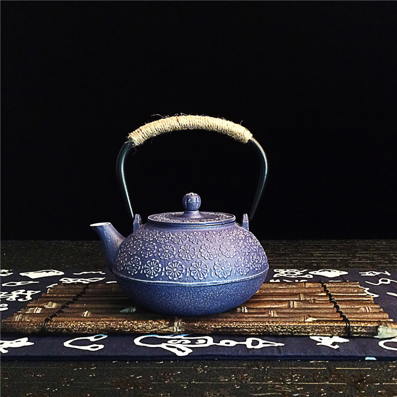 Ruishentang หม้อเหล็กดอกซากุระหม้อเหล็กหมูไม่เคลือบพร้อมตาข่ายกรองชุดน้ําชากังฟูชุดของขวัญ AIBE