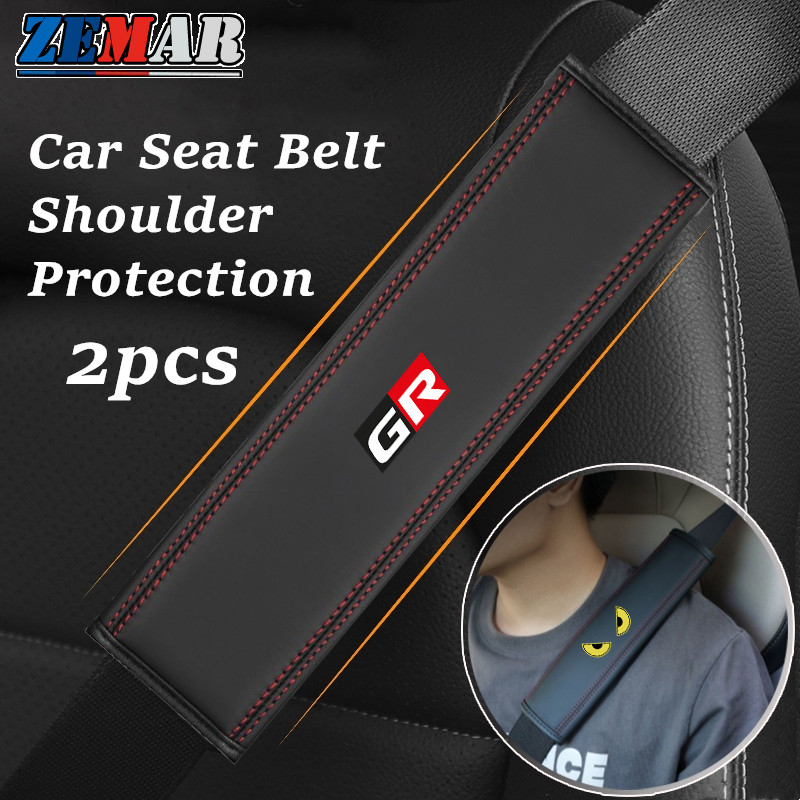 2 ชิ้น Toyota GR Universal เข็มขัดนิรภัยรถยนต์ป้องกันไหล่ เข็มขัดนิรภัยรถยนต์ไหล่ GR 86 Yaris Corolla Cross Altis Supra CHR Wish bZ4X Vios Sienta Avanza