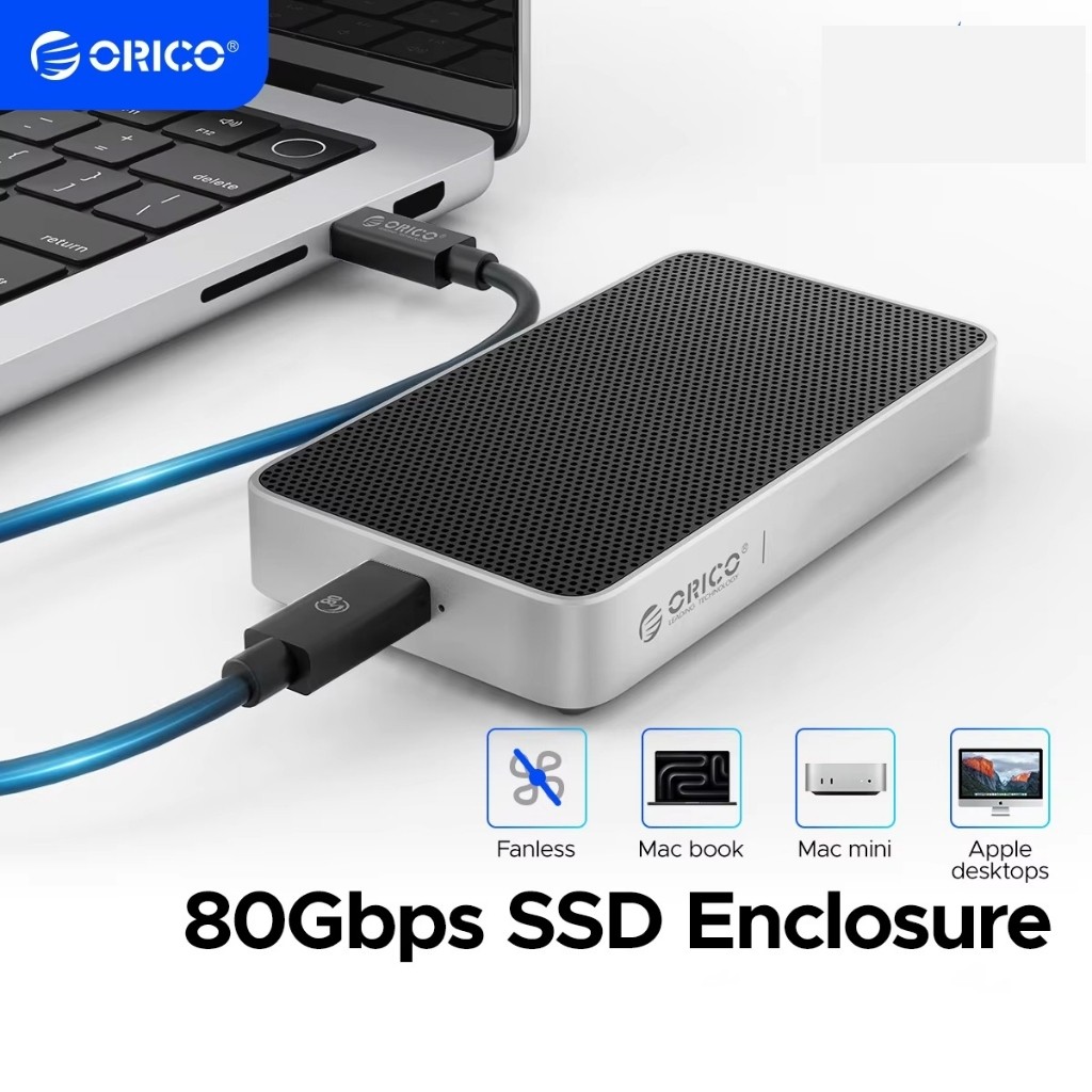 ORICO Thunderbolt 5 M.2 SSD Enclosure 80Gbps Type C HDD Enclosure ใช้งานร่วมกับ Thunderbolt 3/4 X50