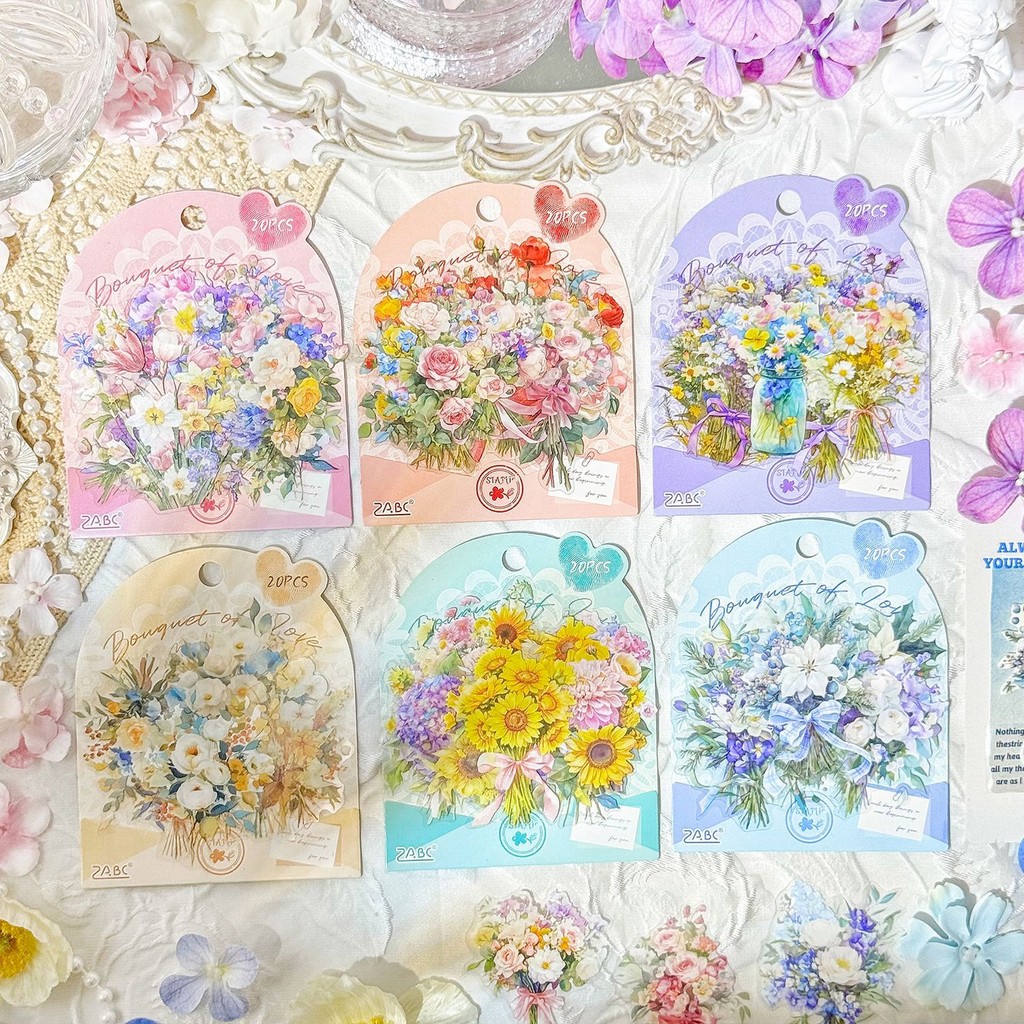 Journamm 20PCS PET สติกเกอร์ดอกไม้สติกเกอร์ Vintage Embelishment สติกเกอร์โปร่งใสสําหรับ Scrapbooking อุปกรณ์ความงาม Junk Journaling Craft สติกเกอร์ ราคา ถูกที่สุด ดีลบีเคเค