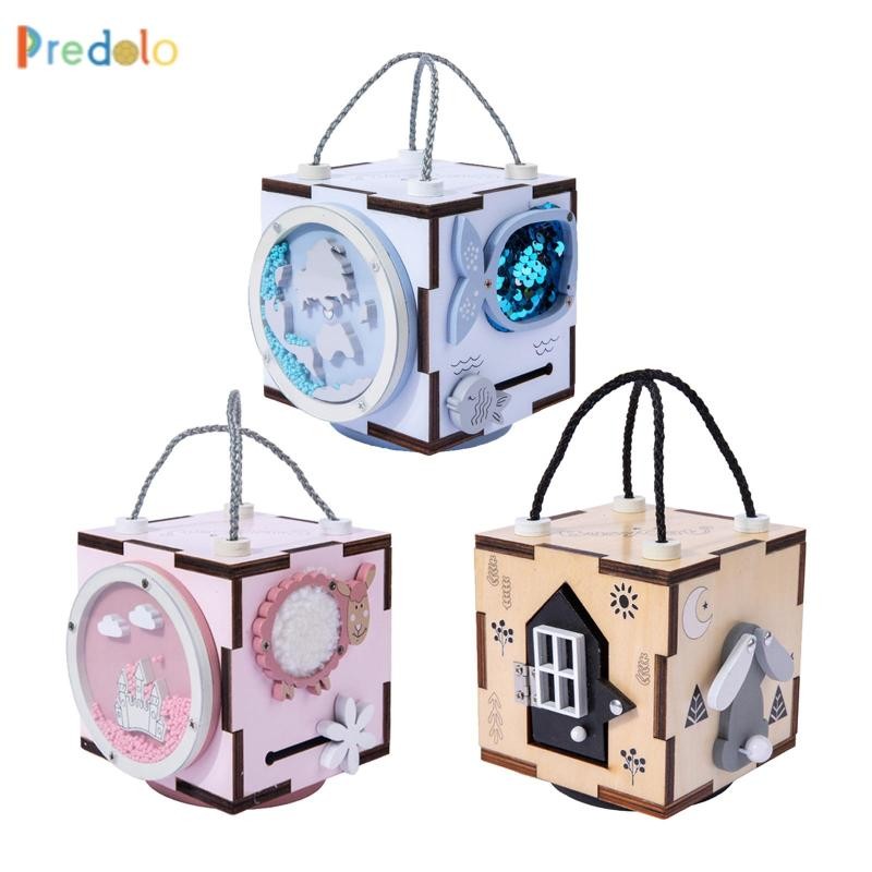 Predolo Montessori Busy Board Box กิจกรรมบอร์ดสําหรับ 1 ปี - Busy Boards Busy Board