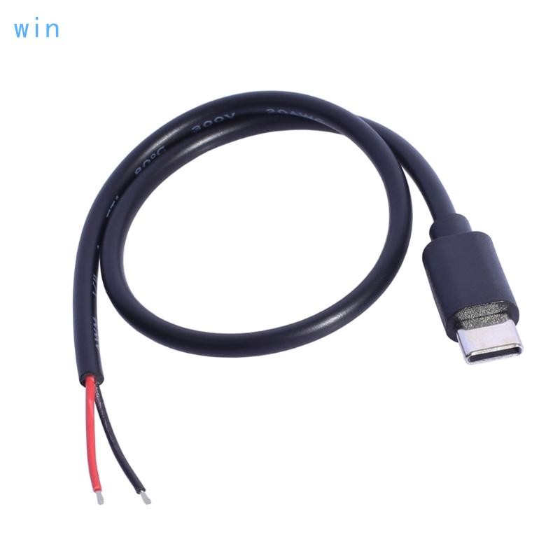 Win USB Type C Male Plug to 2Pin Pigtail Cable 15W สําหรับการชาร์จทดแทนซ่อม