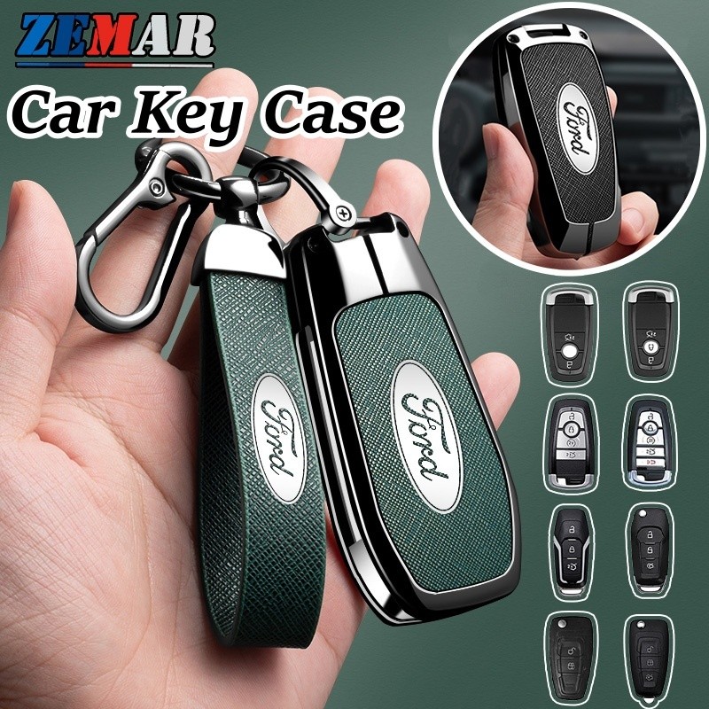 Ford หนังกุญแจรถสังกะสีสมาร์ทคีย์ Protector รถ KeyChain พวงกุญแจแฟชั่น Accessorie สําหรับ Ford Ranger Raptor Everest Focus MK2 MK3 Mustang Escape Fiesta Ecosport