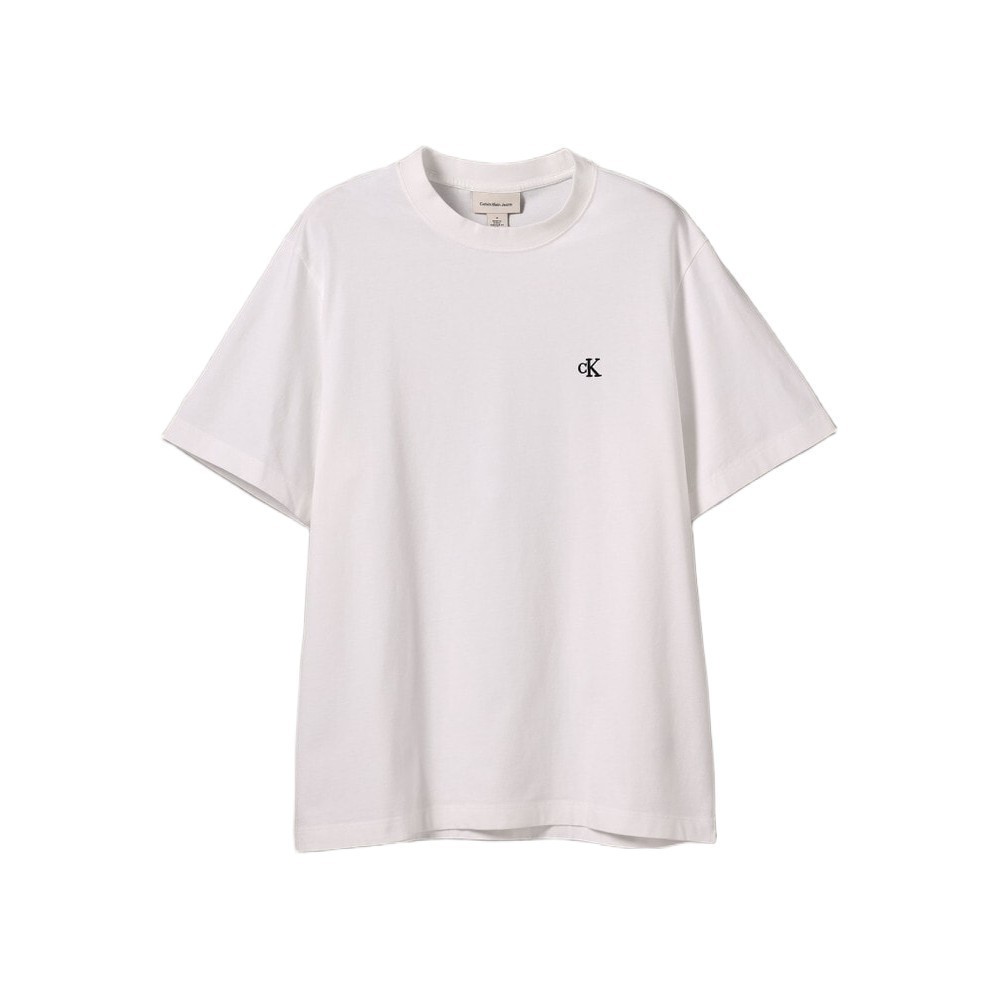 CALVIN KLEIN เสื้อยืดคอกลมแขนสั้นผู้ชาย Embroidered Monogram ทรง Relaxed รุ่น 4RC275G YAF-สีขาว ราคา ถูกที่สุด ดีลบีเคเค แกลเลอรีภาพที่ 5