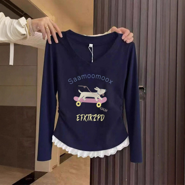 ✨เสื้อยืดแขนยาวย้อนยุคอเมริกันสําหรับผู้หญิงเสื้อยืด uni Beauty retro retro retro retro retro retro 