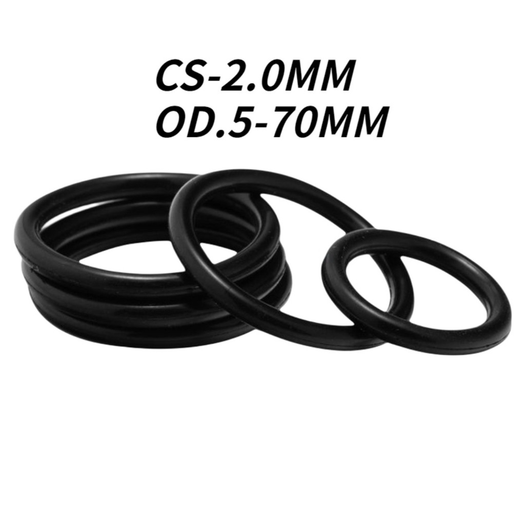 (-XCF)CS2.0 มม.* OD6-70 มม.O-ringยางแหวนปิดผนึกO-แหวนปะเก็นสีดําMBRไนไตรล์ซีลน้ํามันแหวนปิดผนึกกันน้ําและทนอุณหภูมิสูง