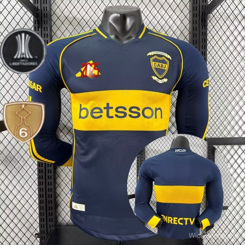 เสื้อฟุตบอลแขนยาวคุณภาพสูงของทีม Boca Juniors