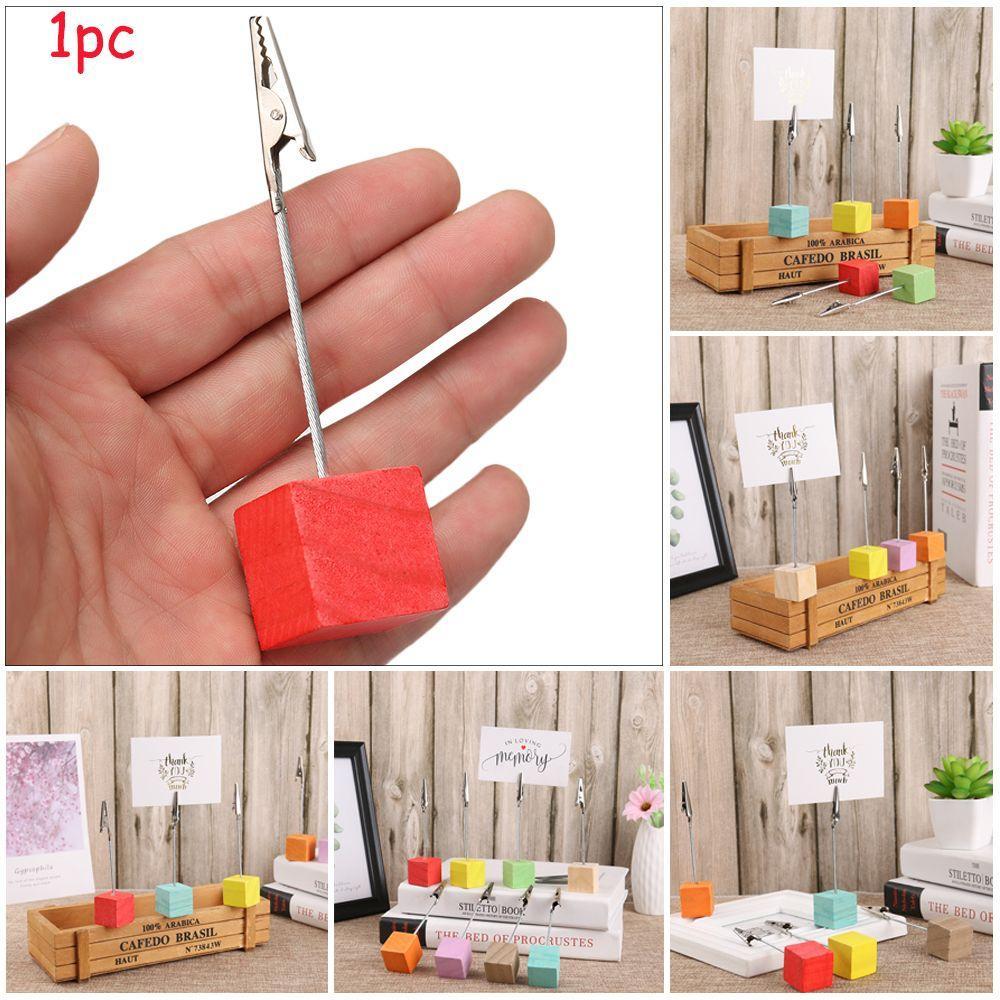 ROSEGOOD 1PC Place Card Fashion Square Shape Message Folder Memorandum Paper Clamp Photos Clips
