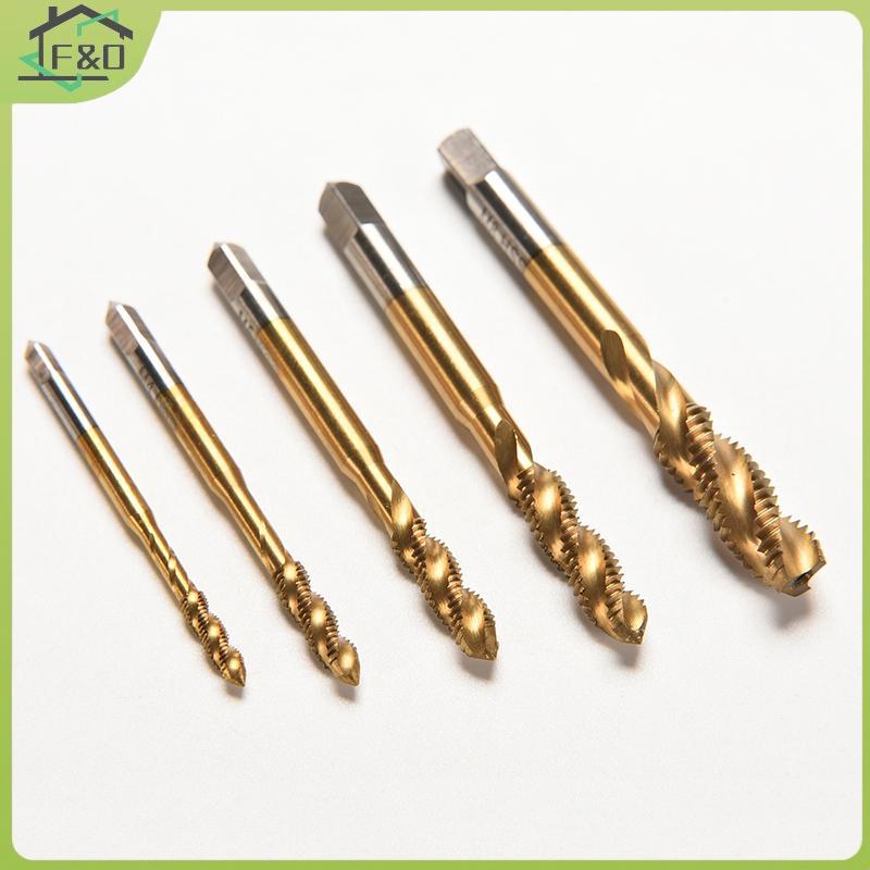 F&O M3 M4 M5 M6 M8 เหล็กความเร็วสูง HSS สกรูเกลียวเมตริกปลั๊กมือเกลียวชุดแตะ