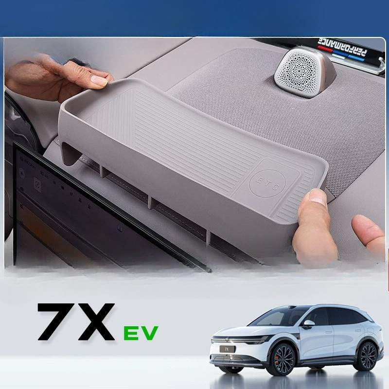 2025 geely zeekr 7x SUV ev รถพิเศษเฉพาะแผงด้านหน้ากล่องเก็บของด้านหลังวัสดุซิลิโคนกาวฟรีกล่องเก็บหน้