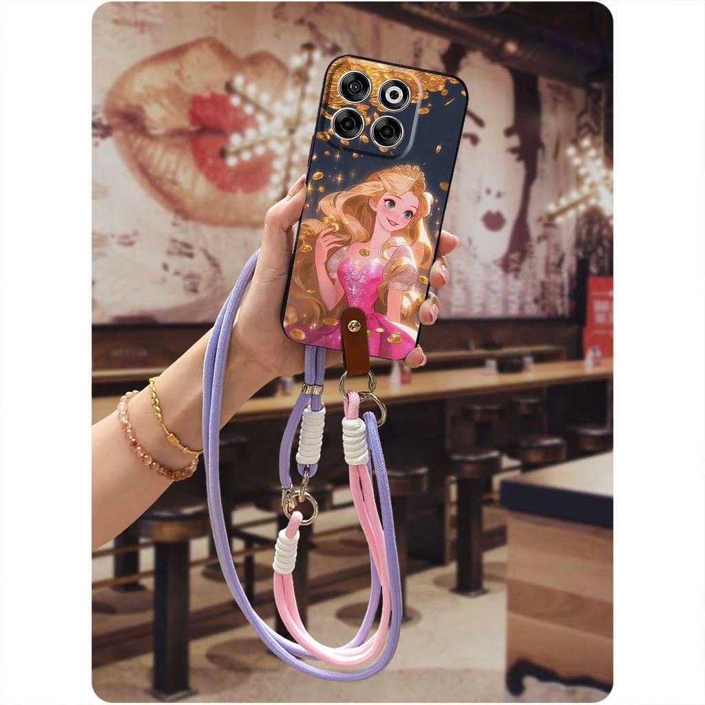 เคสนิ่ม Anti-knock เคสโทรศัพท์สําหรับ ZTE Blade V70/Axon70 TPU กันน้ําน่ารักสร้อยคอกันกระแทก Lanyard