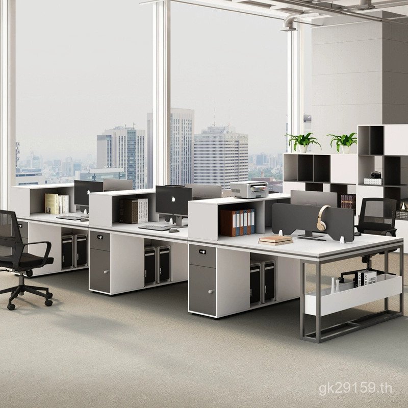 Staff Station 4 โต๊ะคอมพิวเตอร์โต๊ะเก้าอี้ Office 26 ตาราง/Staff โมเดิร์น/Bit Simple Combination เฟอ