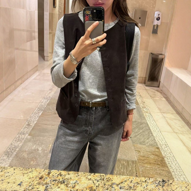 [SR-STUDIO] เสื้อกั๊กซ้อนสไตล์เกาหลีใหม่