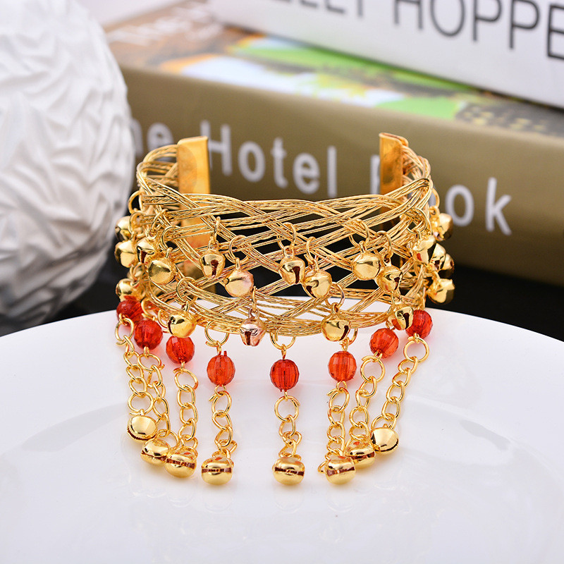 Belly Dance Bell Arm Chain เต้นรําอินเดียประสิทธิภาพเครื่องแต่งกายอุปกรณ์เสริมเครื่องประดับสร้อยข้อม
