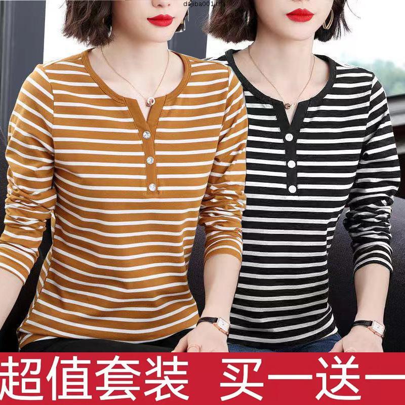 M ~ 5xl Plus ขนาดผู้หญิงแขนยาวลายเสื้อยืดผู้หญิงฤดูใบไม้ร่วงเวอร์ชั่นเกาหลีหลวม Slimmer ดูปกเนื้อรอบ