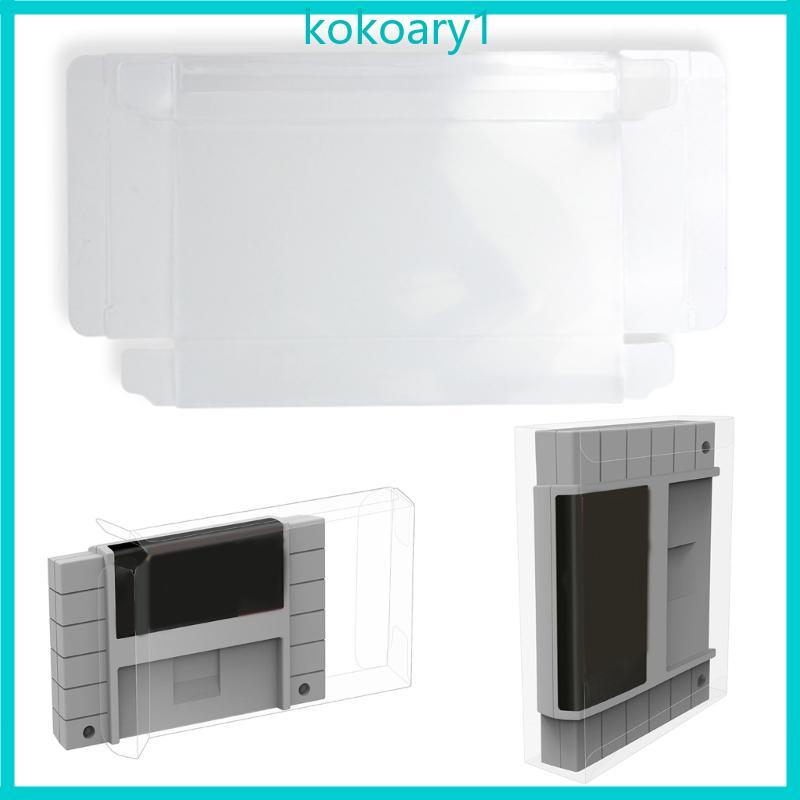 KOKO เคสเก็บจอแสดงผลตลับ PET ใสกันฝุ่นสําหรับการ์ดเกม SNES