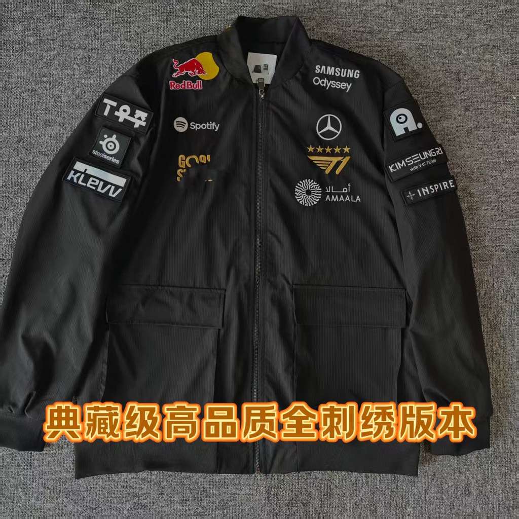 [เรือแผ่นดินใหญ่] League Jacket Jacket Men 2025T1 Team World Series สีดําโดยรวมแจ็คเก็ต Faker Out Ov