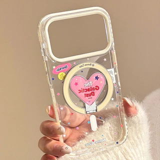Ins Graffiti Stars ตัวอักษรภาษาอังกฤษ Love Heart แม่เหล็กพับได้ผู้ถือกรณี iPhone สําหรับ iPhone 17 Pro Max 17 Pro 17 16 15 14 13 12 11 Anti Drop Soft Tpu ฝาหลัง