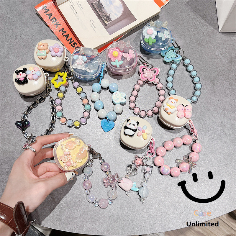 สําหรับ Baseus Bowie WM01 WM02 เคส Case หูฟังน่ารักแฮนด์เมด Di panda ดอกไม้ผีเสื้อ