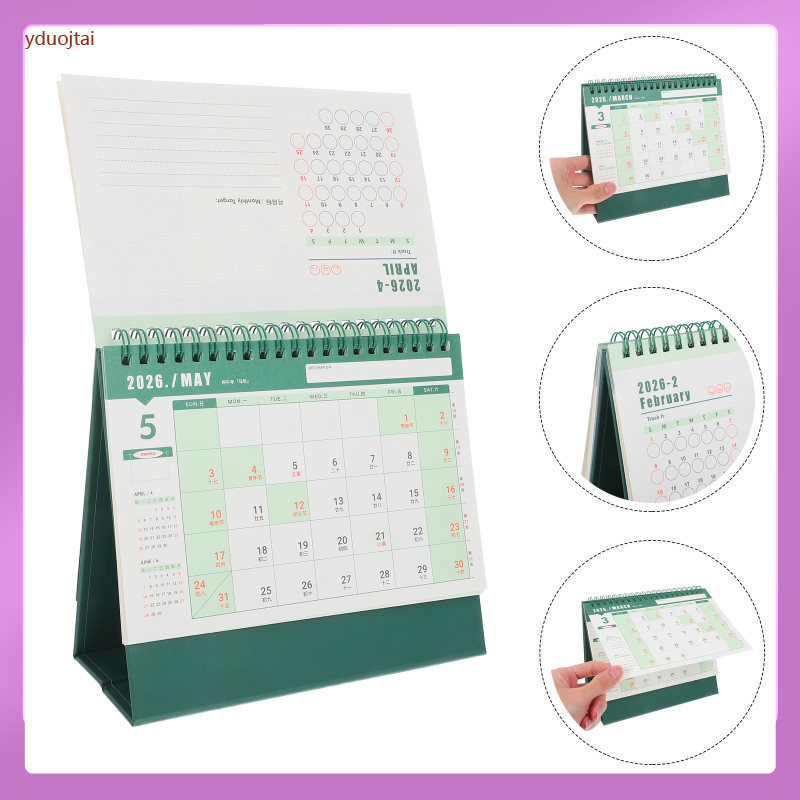 ปฏิทินตั้งโต๊ะมินิมอล: 2025.9-2026.12 ปฏิทินตั้งโต๊ะขนาดเล็กพร้อมผูกลวดคู่ - วางแผนรายเดือนสําหรับโร
