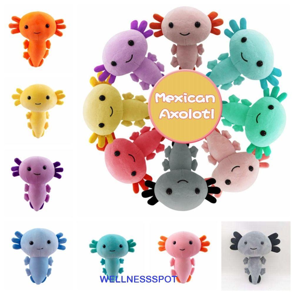 WELLNESSSPOT 20 ซม.Axolotl Plush ของเล่น, Plushie Axolotl Salamander Axolotl ตุ๊กตาสัตว์ Plushie ตุ๊
