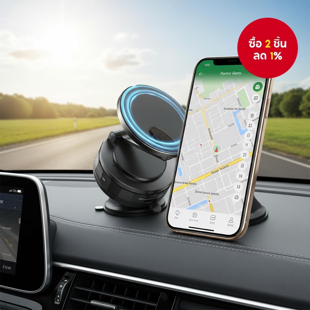 EYD VP05 ที่วางโทรศัพท์ในรถแบบสูญญากาศหมุนได้ 360° พับเก็บได้