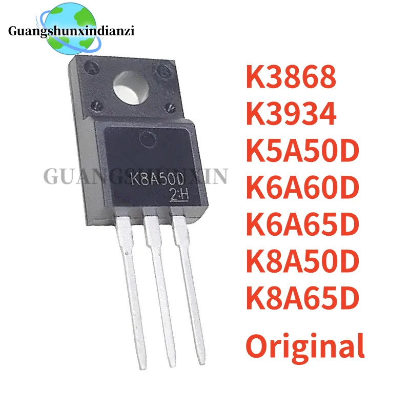 5PCS K3868 K3934 K5A50D K6A60D K6A65D K8A50D K8A65D TO-220F Field Effect ทรานซิสเตอร์