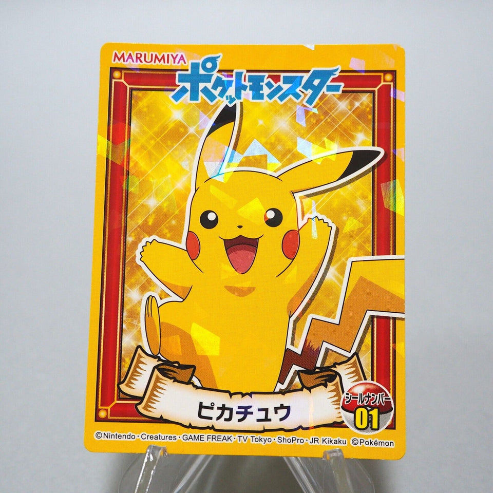 Pokemon Card Pikachu No.01 Sticker Seal MARUMIYA Nintendo Japanese g197