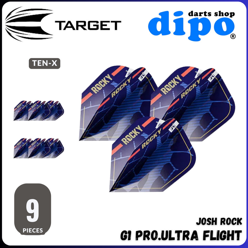 TARGET ROCKY GEN 1 Pro.Ultra Flights  (9pcs) (JOSH ROCK Player Model) - TARGET Darts Flight