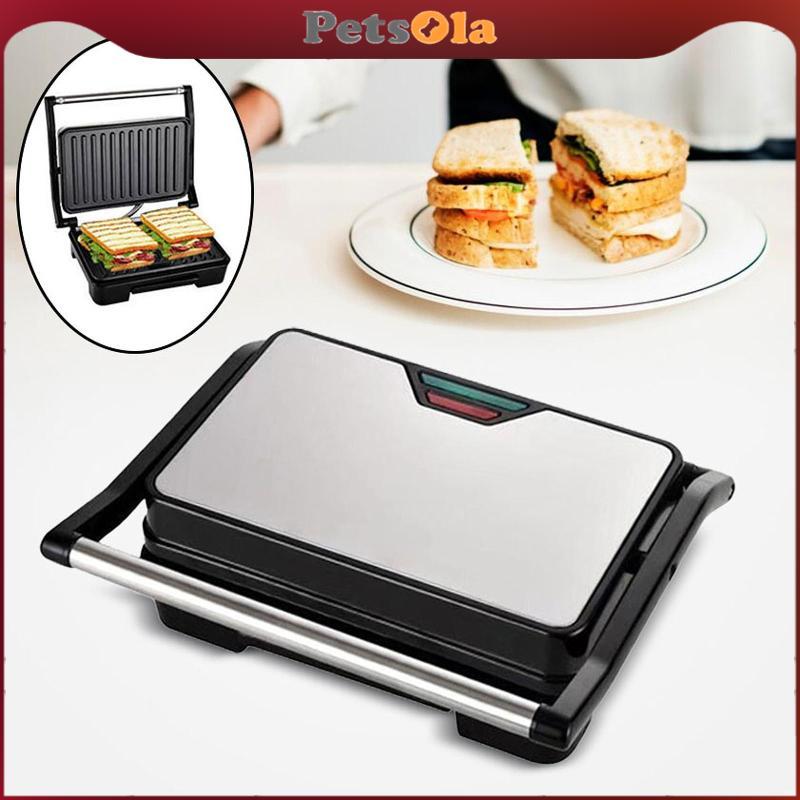[PETSOLA] Panini Press Grill 750W เครื่องทําแซนวิชสําหรับเบอร์เกอร์แซนวิชอาหารเช้า