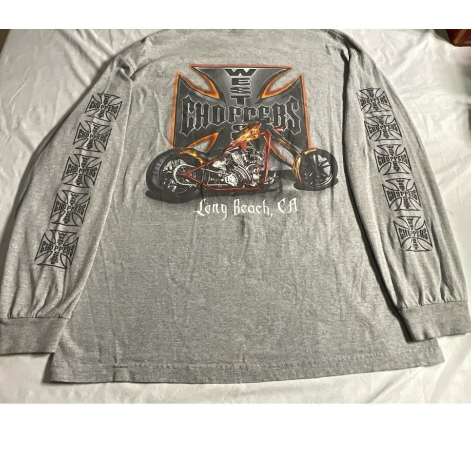 เสื้อยืดแขนยาวสไตล์ Retro West Coast Chopper ทำจากผ้าฝ้ายคุณภาพ