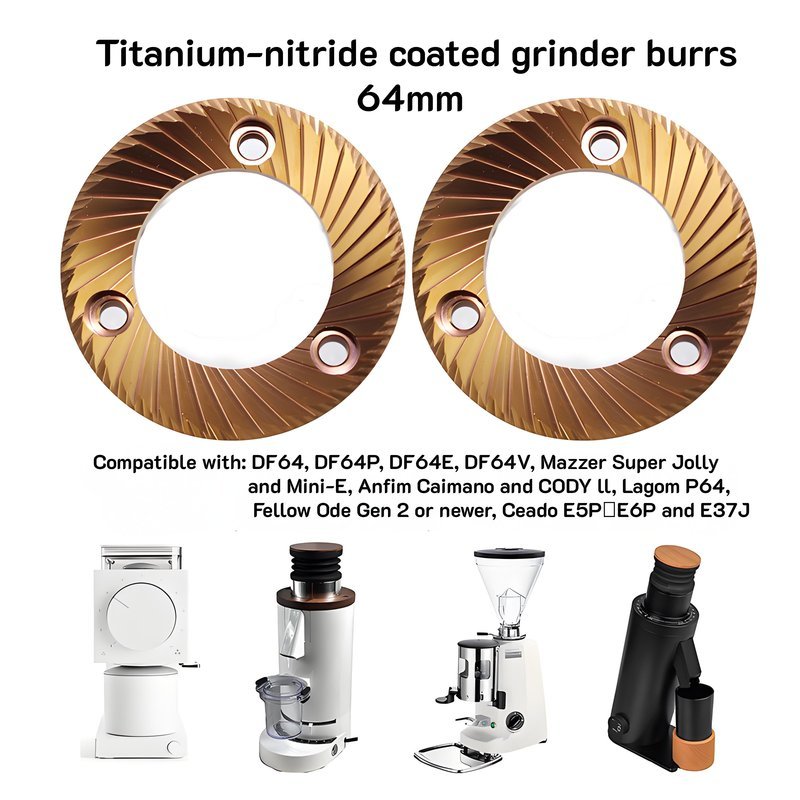 ใบมีดสีทองชุบทองคำ (Titanium Coated) ขนาด 64 มม. สำหรับเครื่องบดเมล็ดกาแฟ DF64/DF64P/DF64E/DF64V/Maz