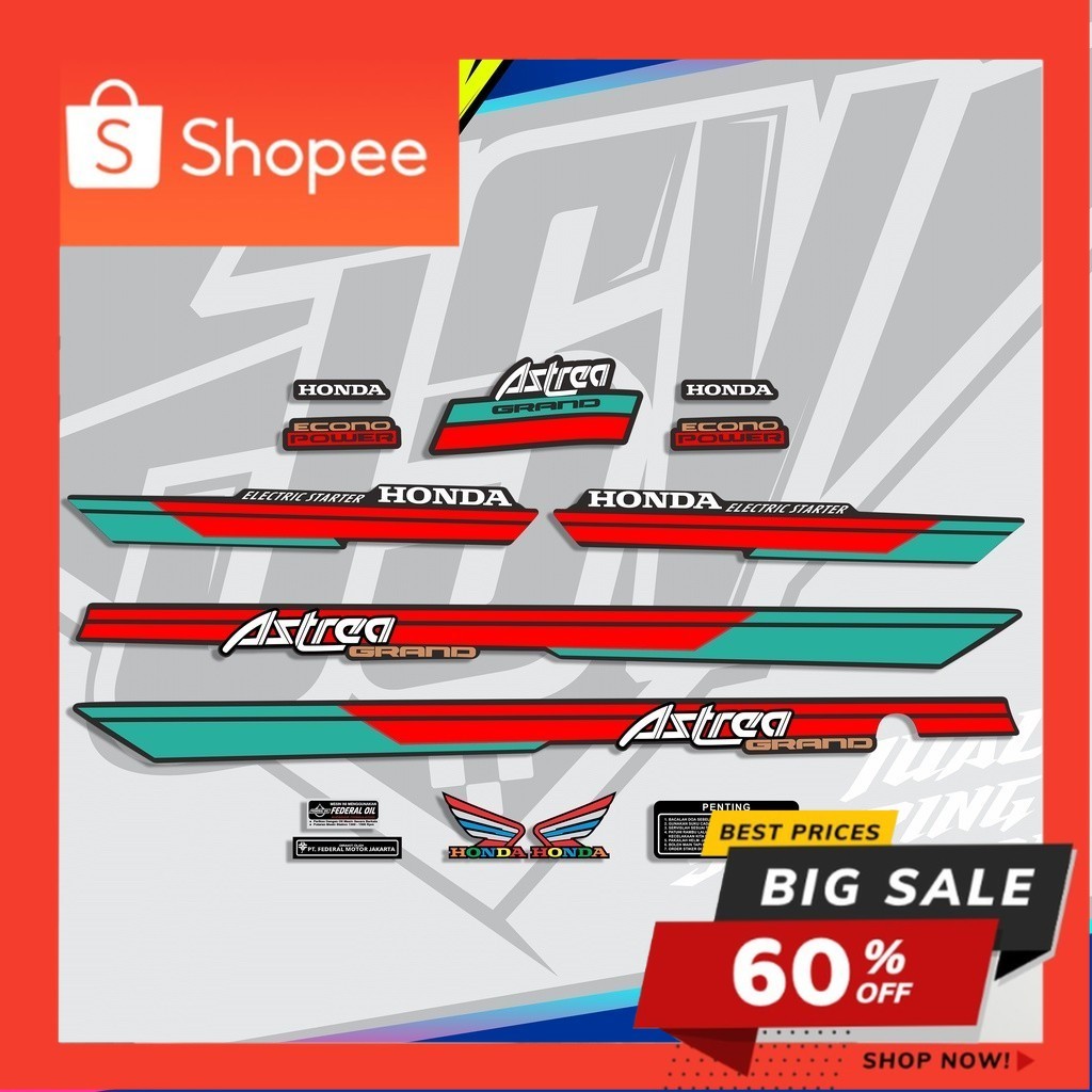 Astrea Grand Striping Sticker Honda Astrea Prima Variation 1992 1993 1994 Astrea Bulus Sticker